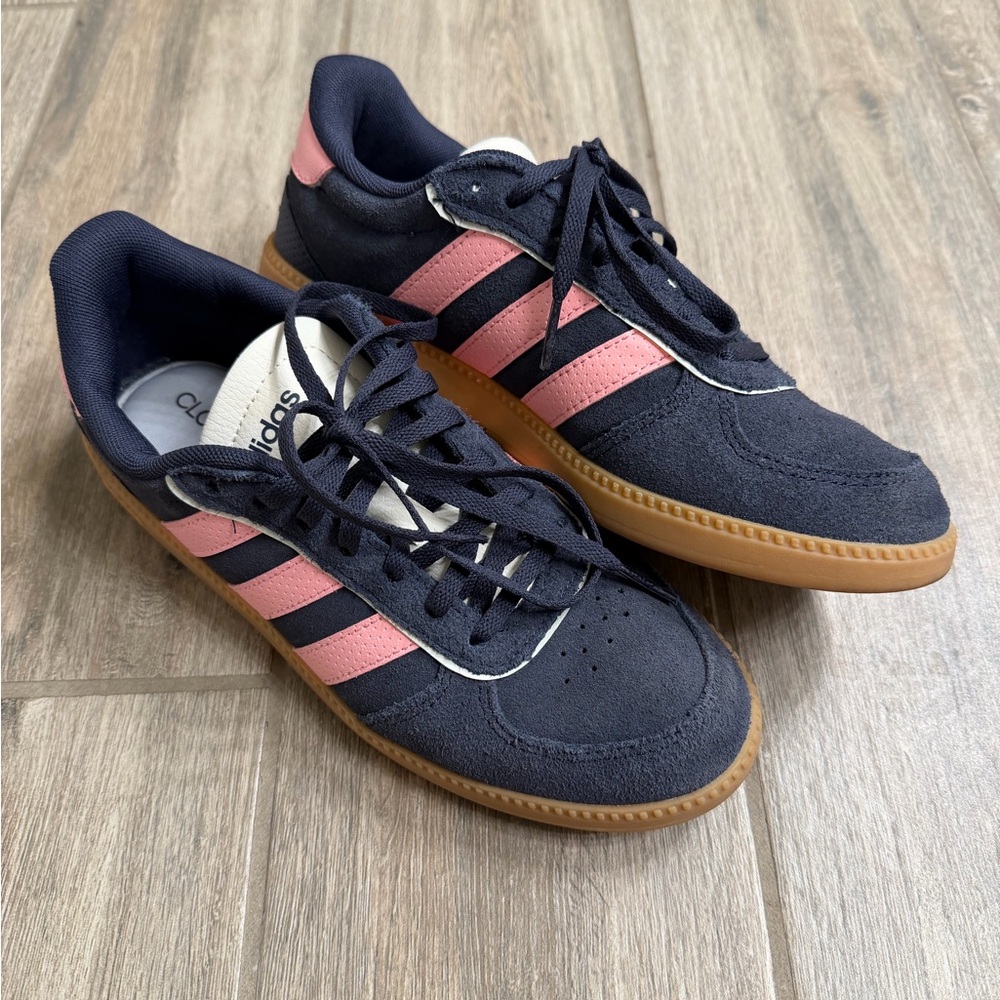 Adidas Dark Blue and Pink Sneakers